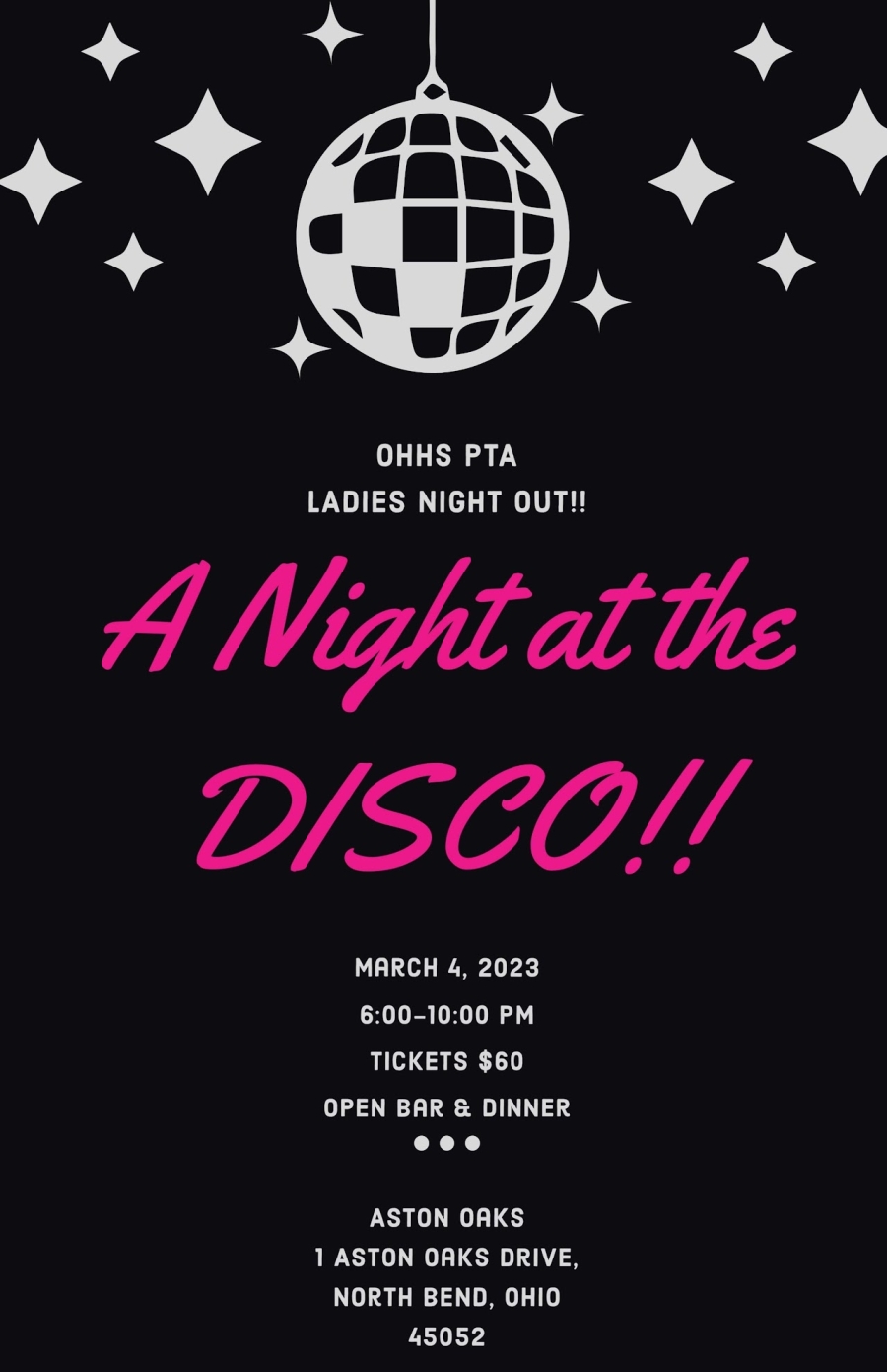 Poster for PTA A NIght at the Disco